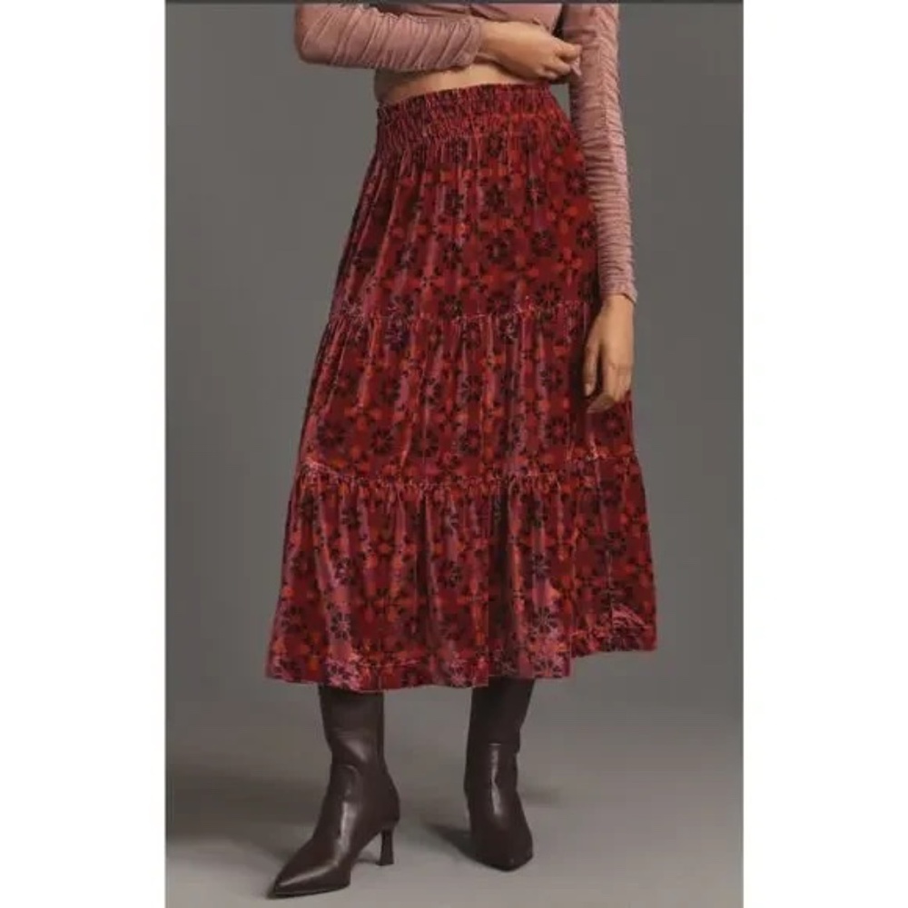 Anthropologie Somerset Maxi Skirt Nina Pace Velvet Edition